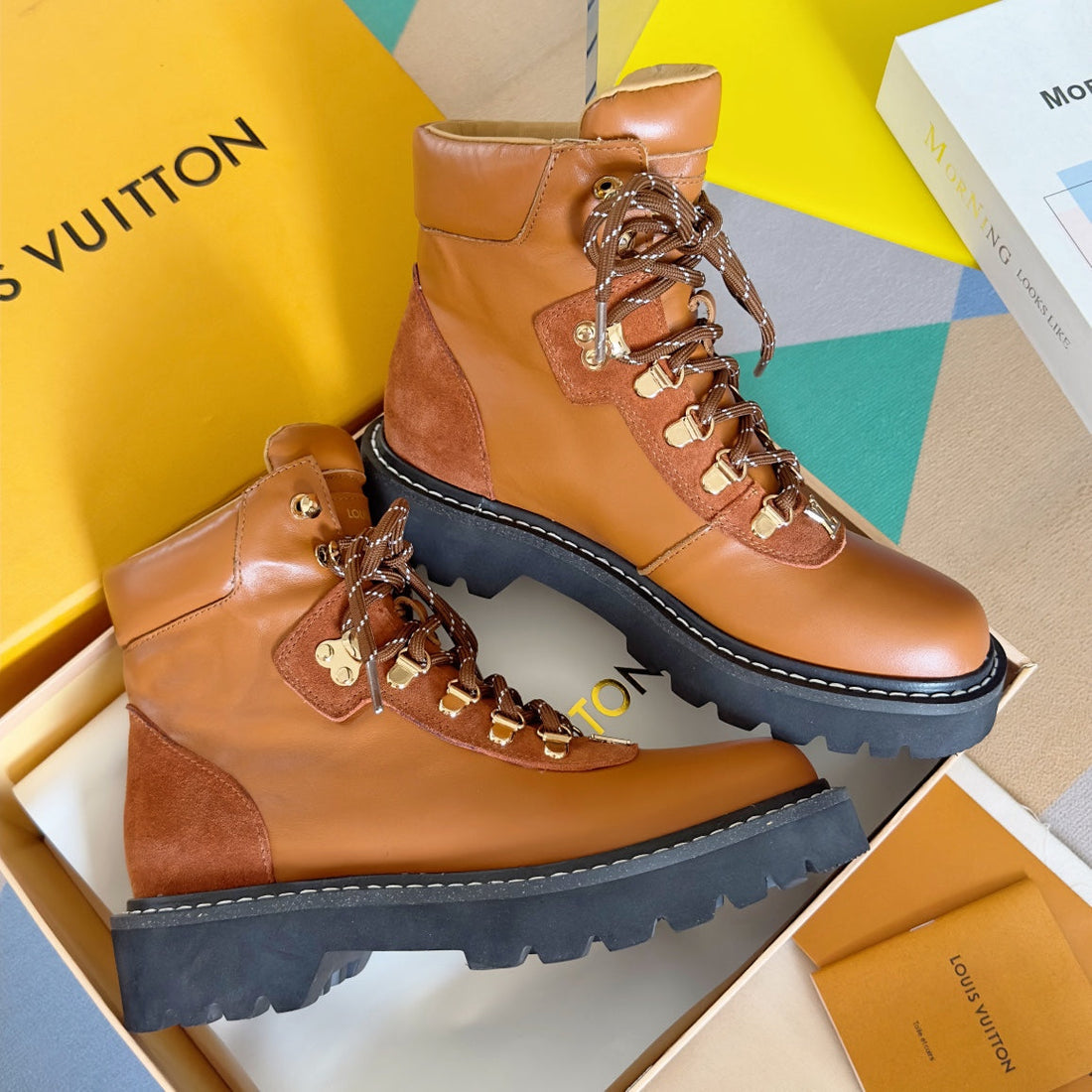 LV Territory Flat Ranger 40MM Brown Cowhide