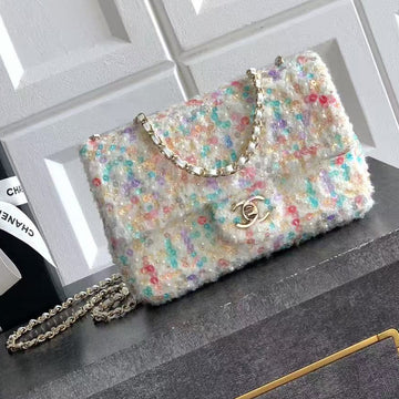 Chanel 2026 Flap Bag 20CM Multicolor Sequin Leather