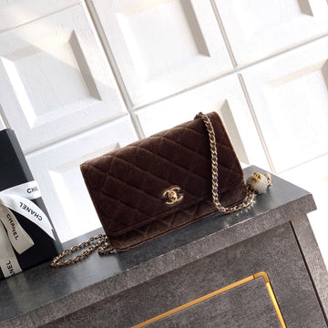 CC 26C Flap Bag 20 Coffee Velvet