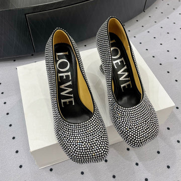 Loew Pump 100 In Suede And Allover Rhinestones Black