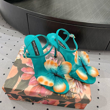 Dc 24 Butterfly High Heel Blue Cowhide & Sheepskin 295968