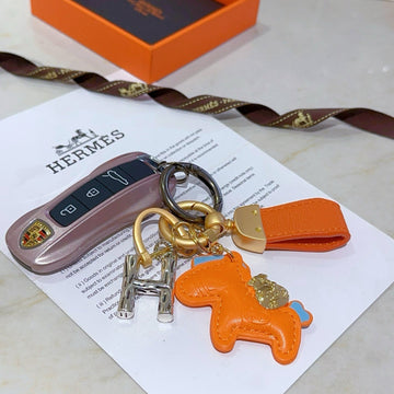 HM Rodeo Pegase Bag Charm Orange Lambskin