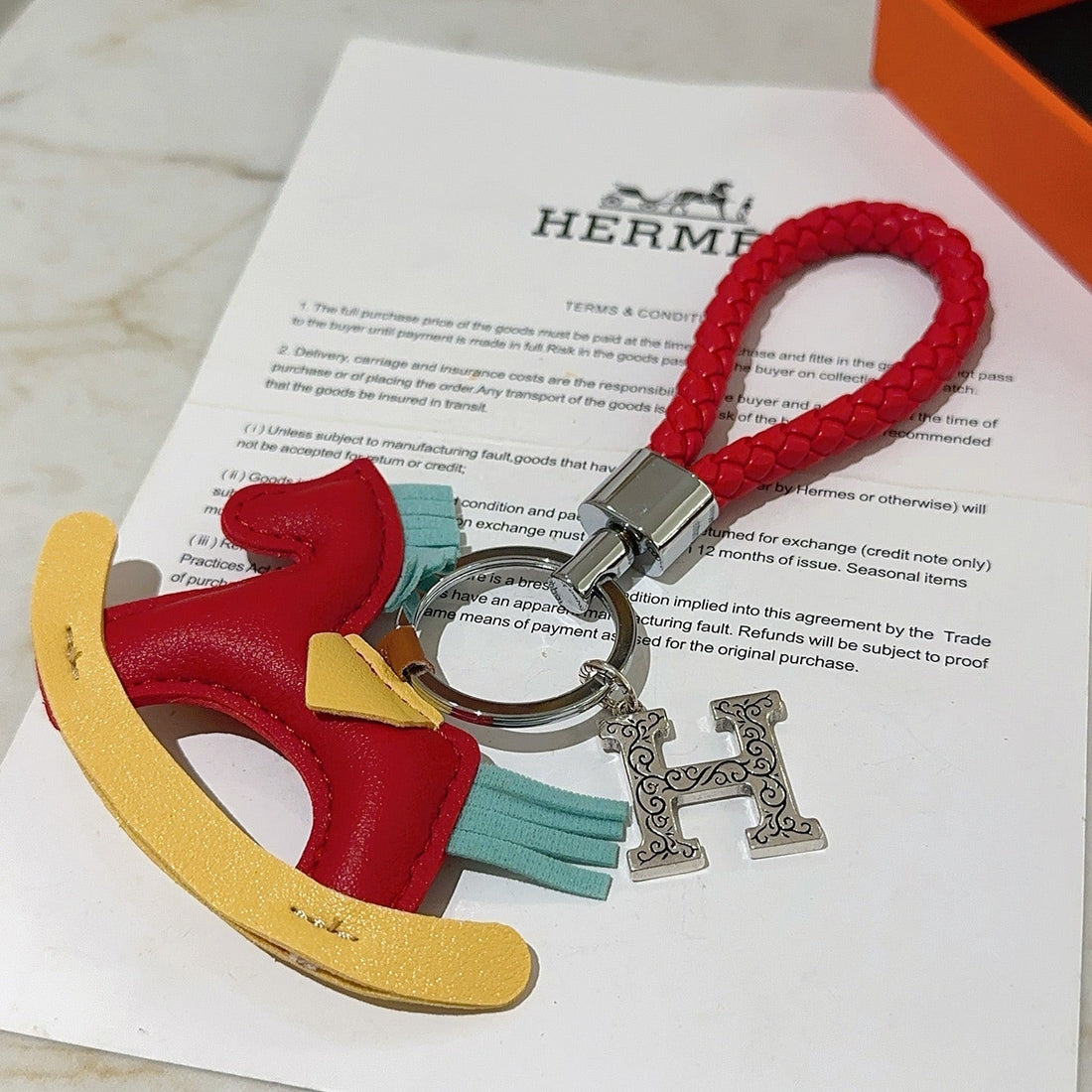HM Rodeo Robeo Coeur Pm Charm Red Yellow Mix Blue Lambskin