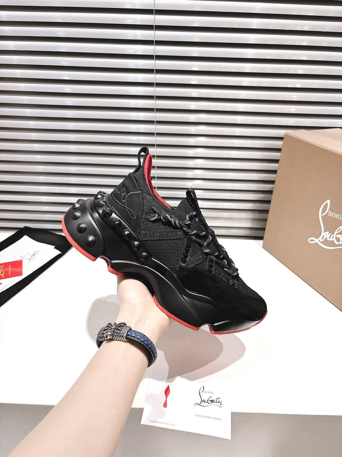 Cl 25 Trailnrun Sneaker Black Calfskin Mesh 323171