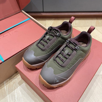 Lp Katharina Sneaker Coffee Olive Green Technical Fabric Wool 521685