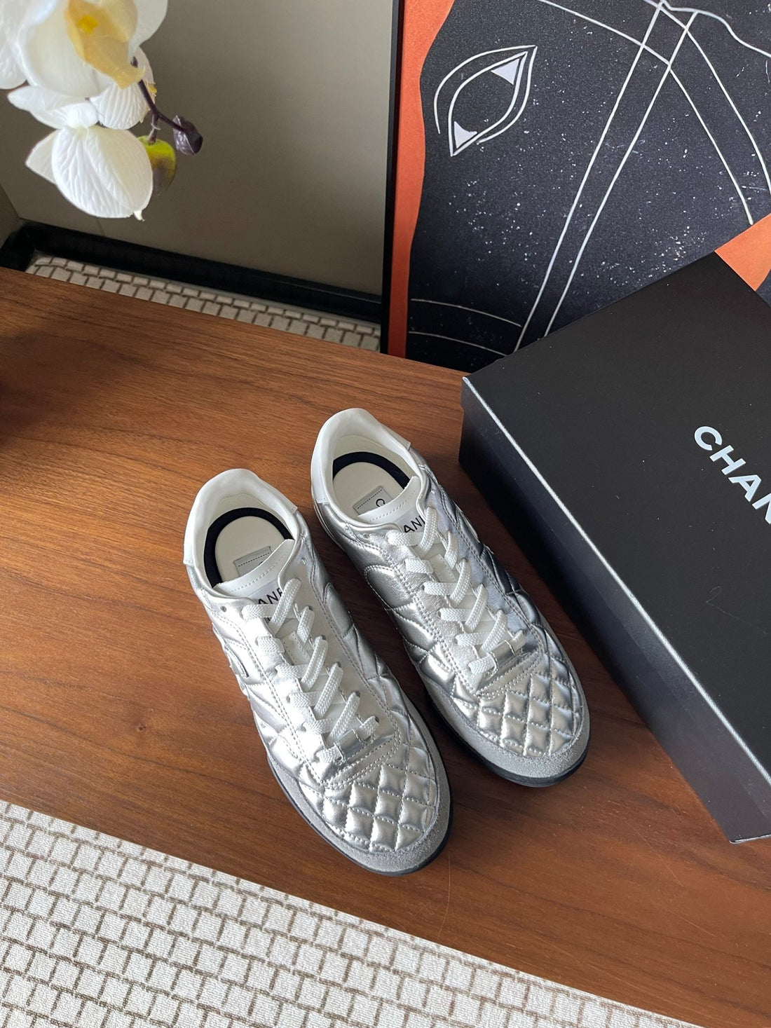 CC 26SS Low-Top Sneaker Sliver Leather 623160