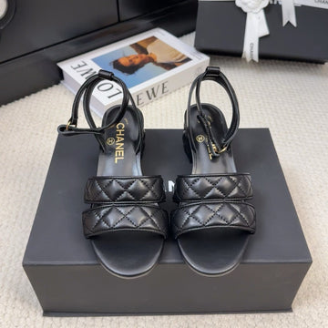 25C Sandal 45MM Open Heel Black Lambskin 233491