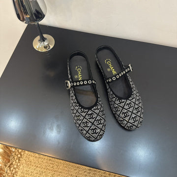 CC 25 Ballet Flats Mules Black Calfskin 331658