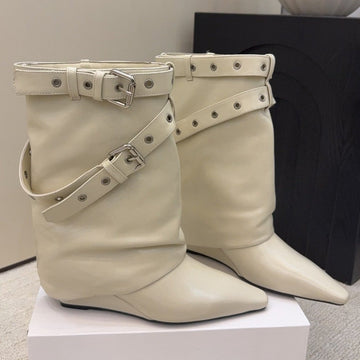 CC 26 Ankle Boot With Buckle Off-White Cowhide 589112