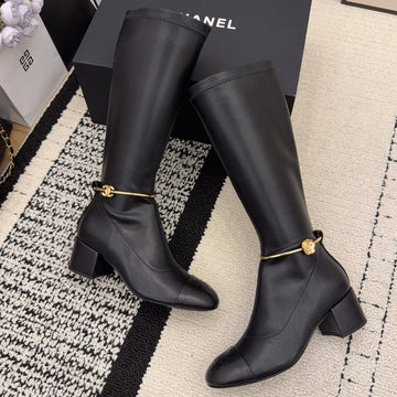 CC 26 Boot With Gold-Tone Ankle Chain Black Lambskin 588822