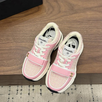 CC 26S Casual Sneaker Pink Tweed Leather 183602