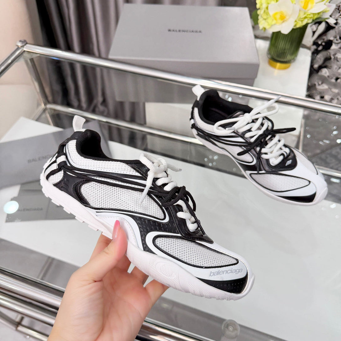 Balenciaga Monday Sneakers Black White Mesh Tpu 714949
