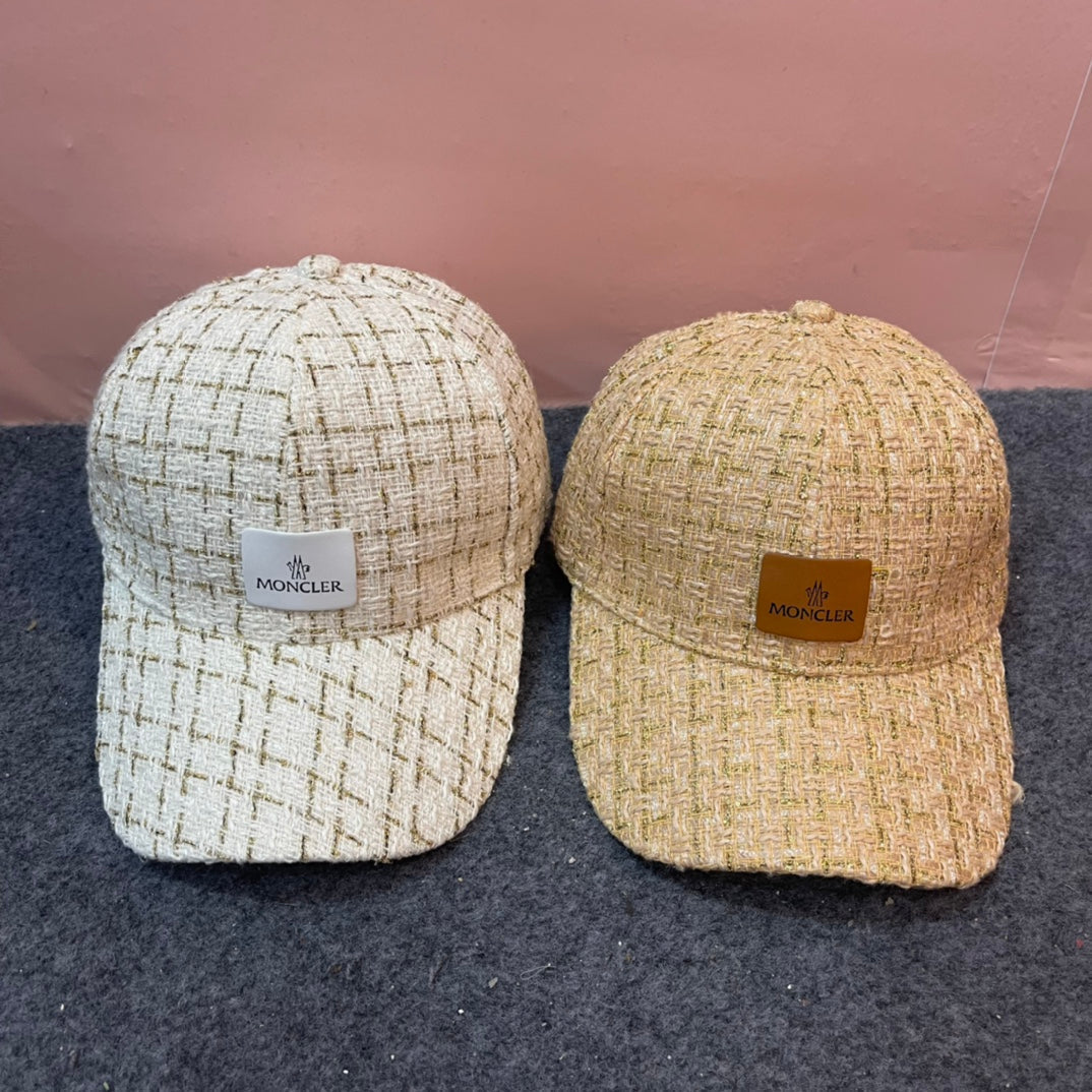 Baseball Cap In Beige Cream Tweed 437707