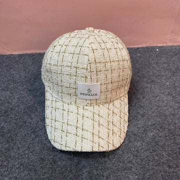 Baseball Cap In Beige Cream Tweed 437707