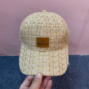 Baseball Cap In Sand Yellow Tweed 437708