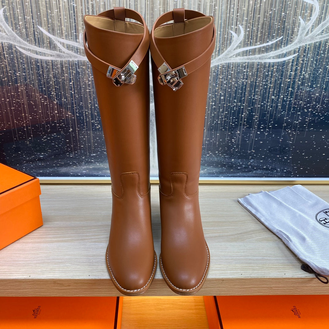 Hm Jumping Boot In Brown Calfskin 987475