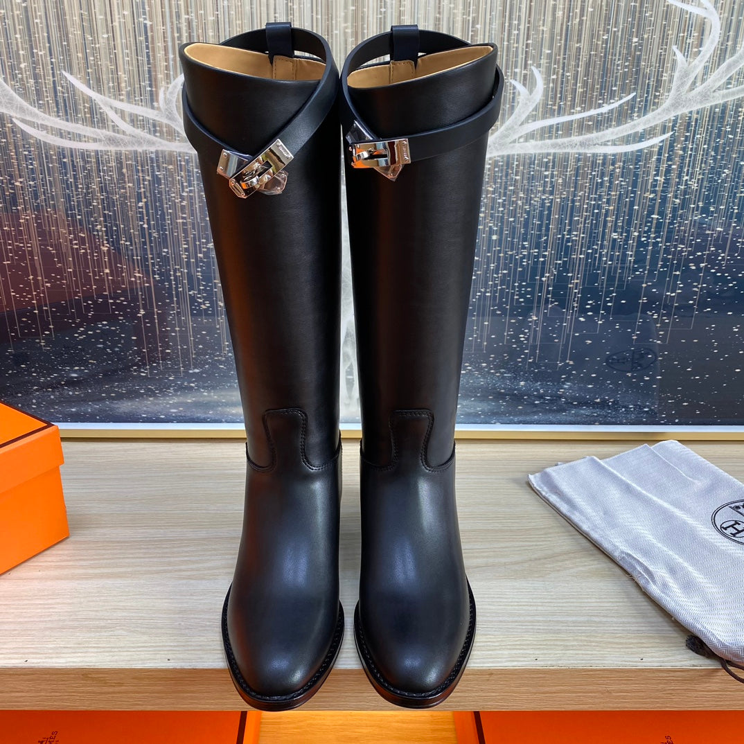 Hm Jumping Boot In Black Calfskin 987476