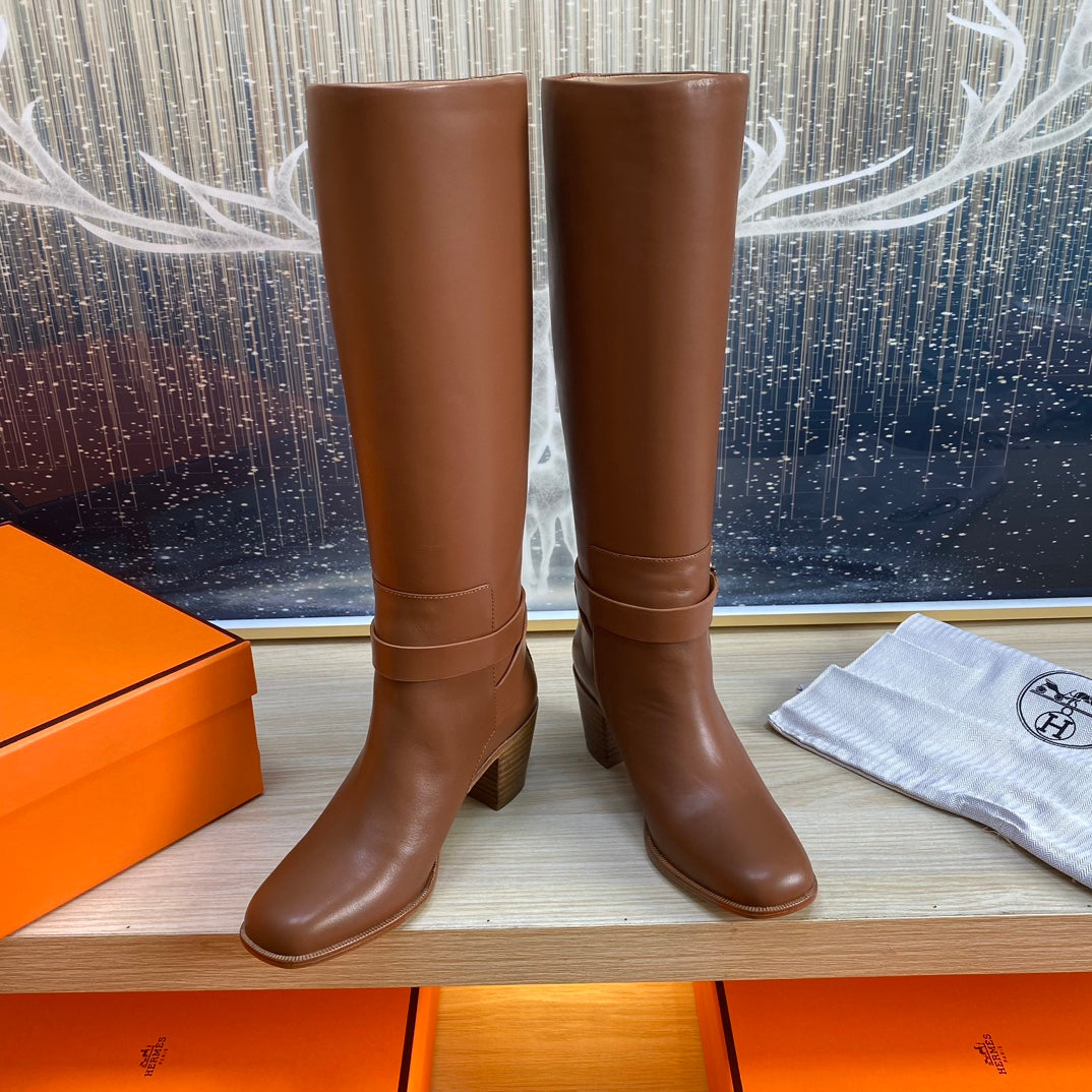 Hm Justine Boot In Brown Cowhide 987481