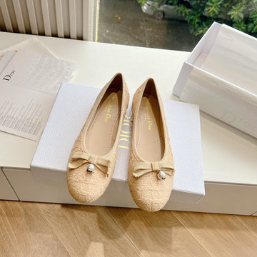 CD Ballet Flat Beige Sedge Mop Front
