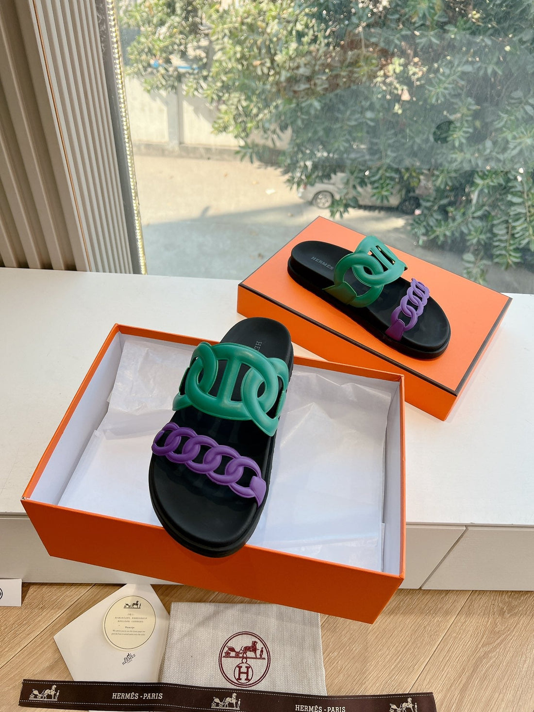 Hm 25 Extra Sandal Purple Green Calfskin 292561