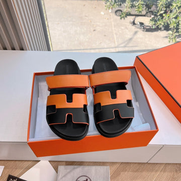 Hm Chypre Sandal Orange Mix Black Calfskin 202815
