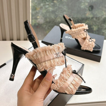 CC Sandals With Bow Tie Nude 7CM Lambskin 202867