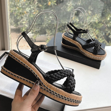 CC Mules Sandals Black 6CM Lambskin 202879