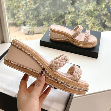 CC Sandals Pink Braided 6CM Lambskin 202890