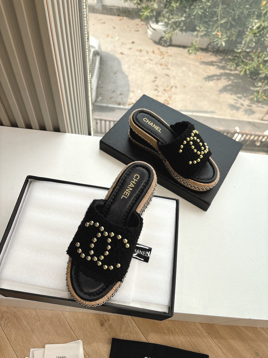 CC Sandals Black 6CM Lambskin 202896