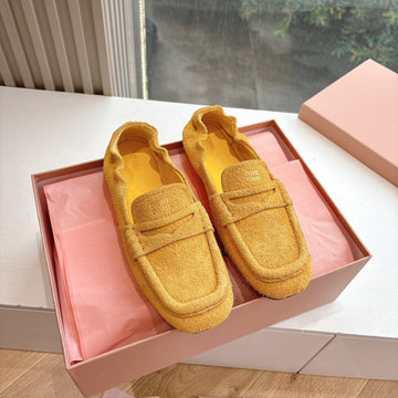 Miu G027 Orange Suede Leather Loafer 223899