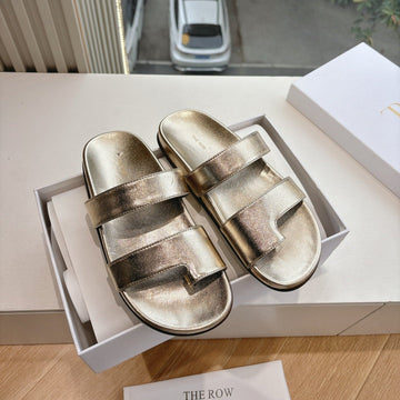Hugh Sandal In Gold Metallic Cowhide 286182