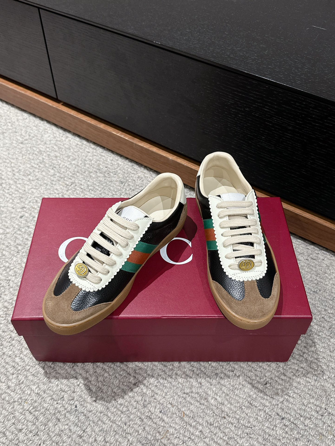 GG & Adidas Sneaker Black And Brown Calfskin