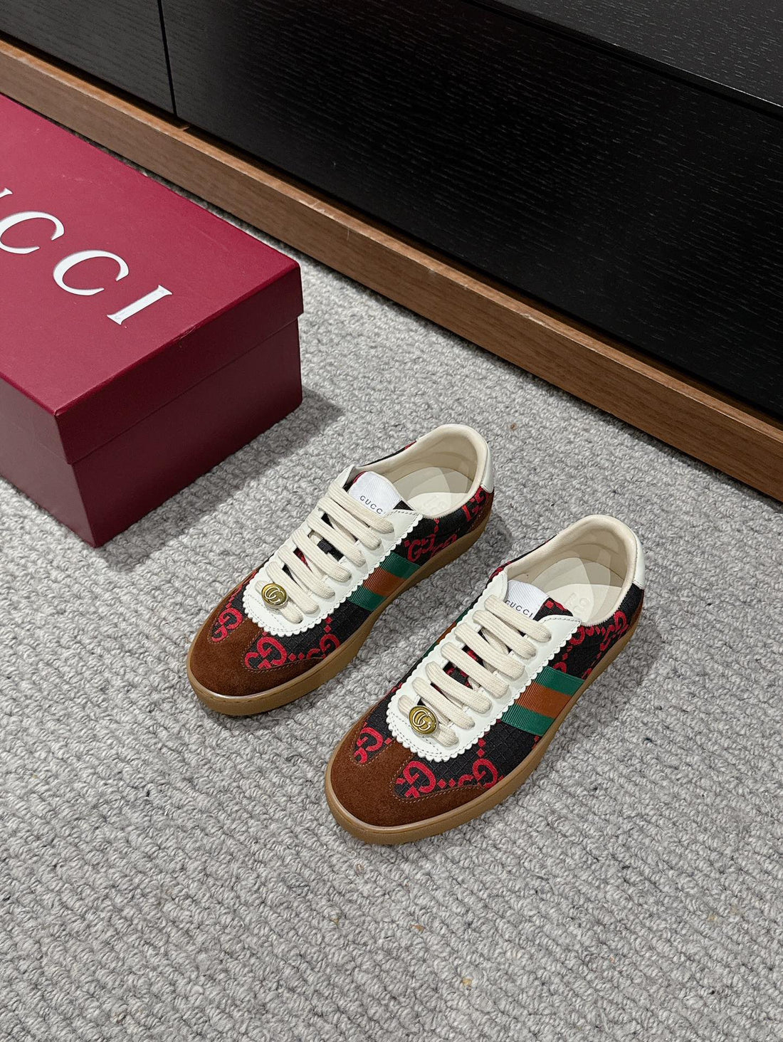 GG & Adidas Sneaker Brown Fabric