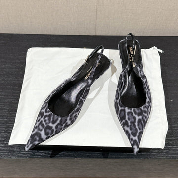 Sl Cherish Leopard Slingback Black-White Canvas