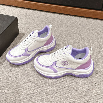CC Classic Sneaker In White Mix Iris Purple Lambskin