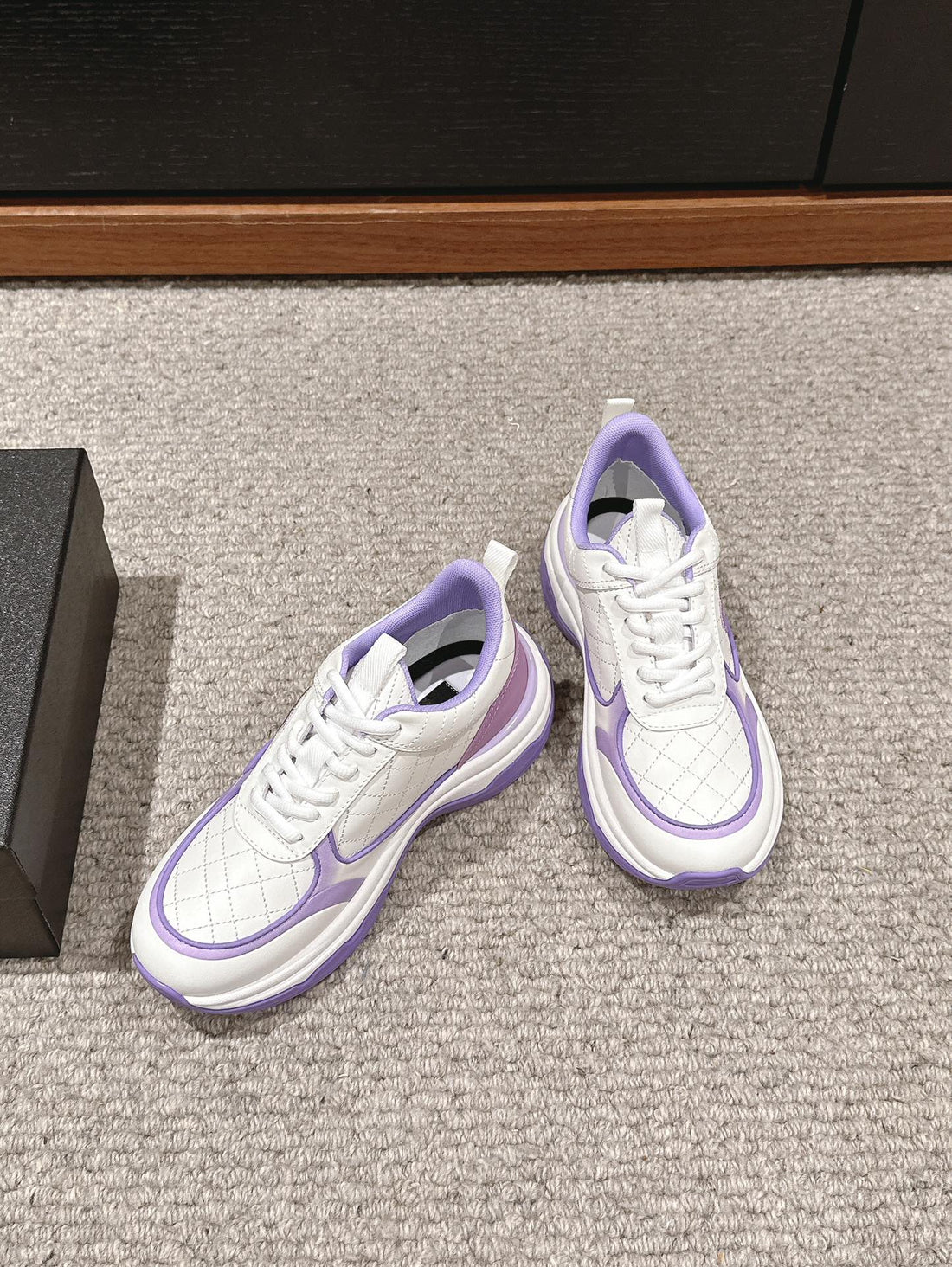 CC Classic Sneaker In White Mix Iris Purple Lambskin