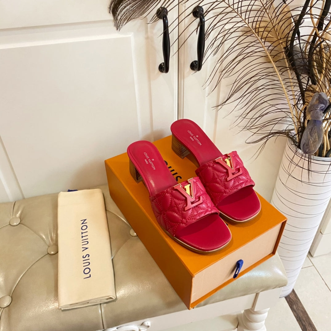 LV Neo Revival Mule 55MM Red Pink Lambskin