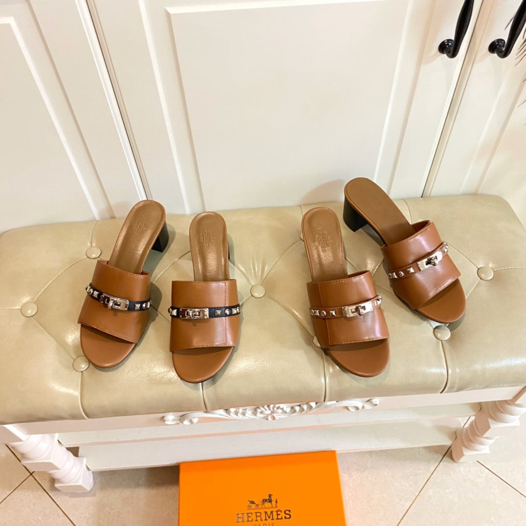 Hm Giulia 50 Sandal Brown Calfskin