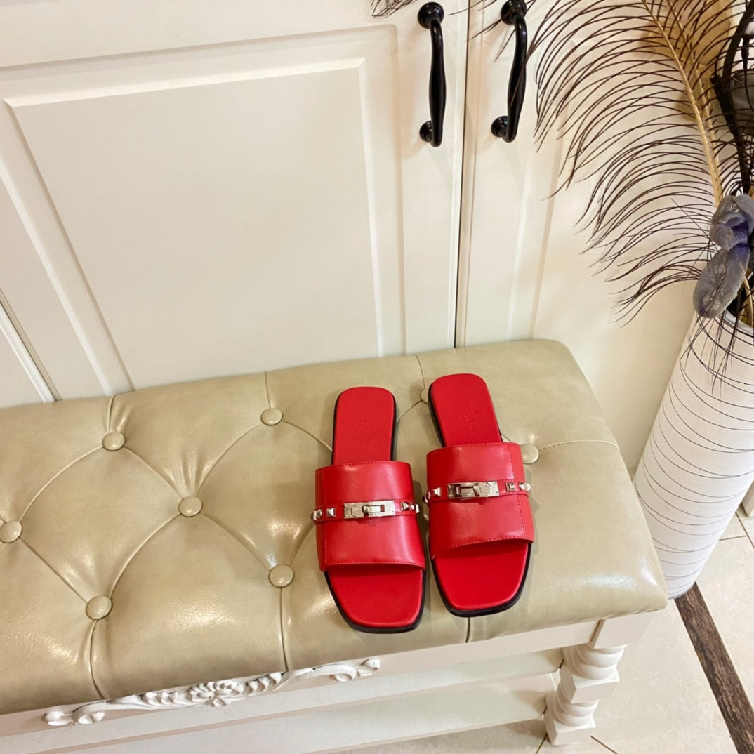 Hm Giulia Sandal Red Calfskin