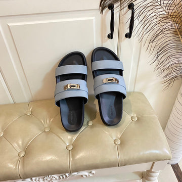 Hm Jackson Sandal Grey Blue Cowhide 958032
