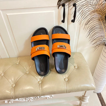 Hm Jackson Sandal Orange Cowhide 958036