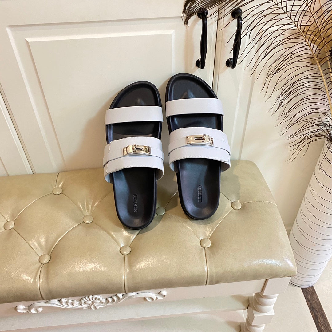 Hm Jackson Sandal White Calfskin 958045