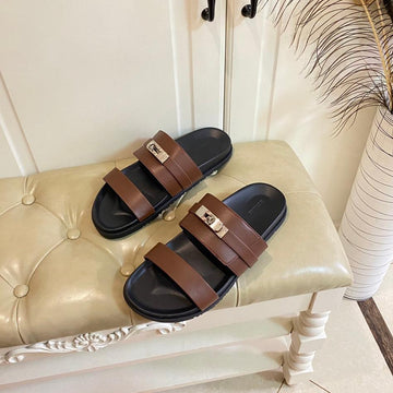 Hm Jackson Sandal Chocolate Brown Calfskin 958047