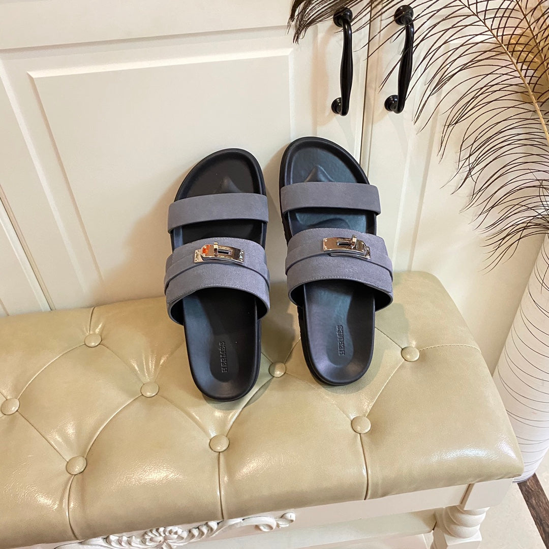 Hm Jackson Sandal Dark Grey Suede 958060