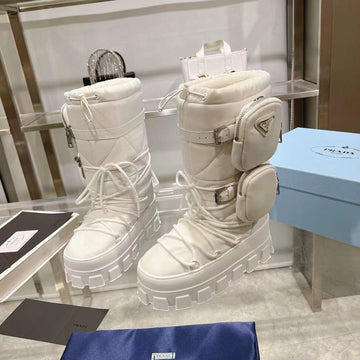 Re-Nylon Ski Boots White Attached Pouch