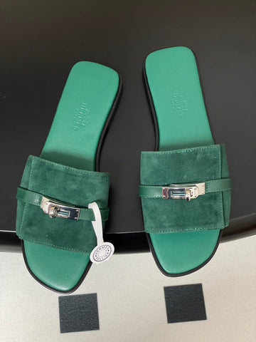 Hm Giulia Sandals Teal Calfskin 314025