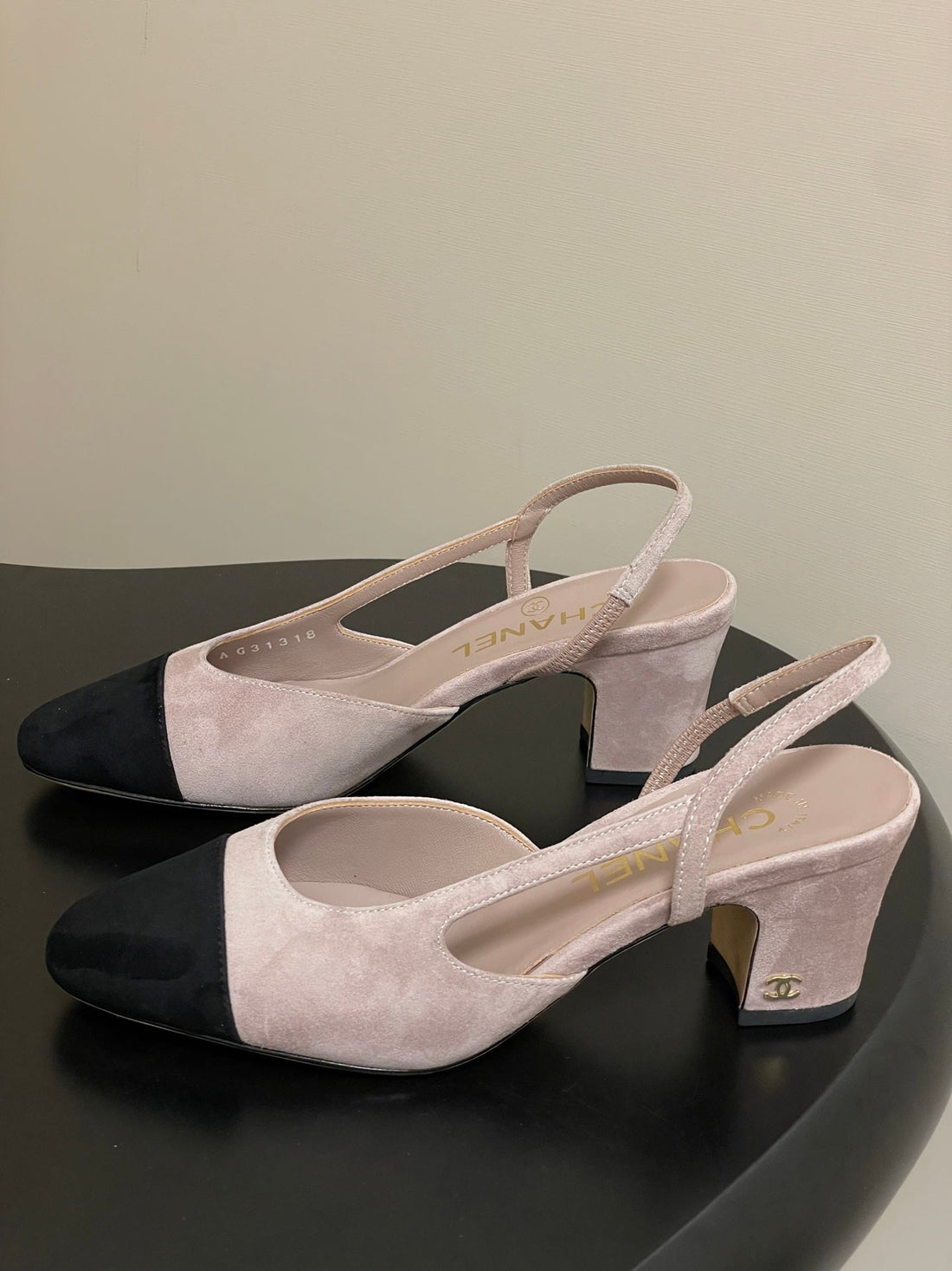 CC 25 Slingback 65MM Blush Pink Suede 393990