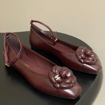 CC 25S Métiers D’art Ballet Flats 10MM Burgundy Cowhide 413309