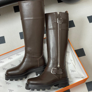 Hm Jumping Boots 50MM Dark Brown Edge Lock Calfskin