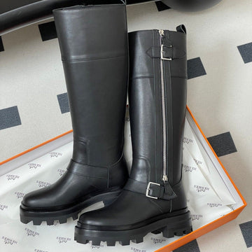 Hm Jumping Boots 50MM Black Edge Lock Calfskin